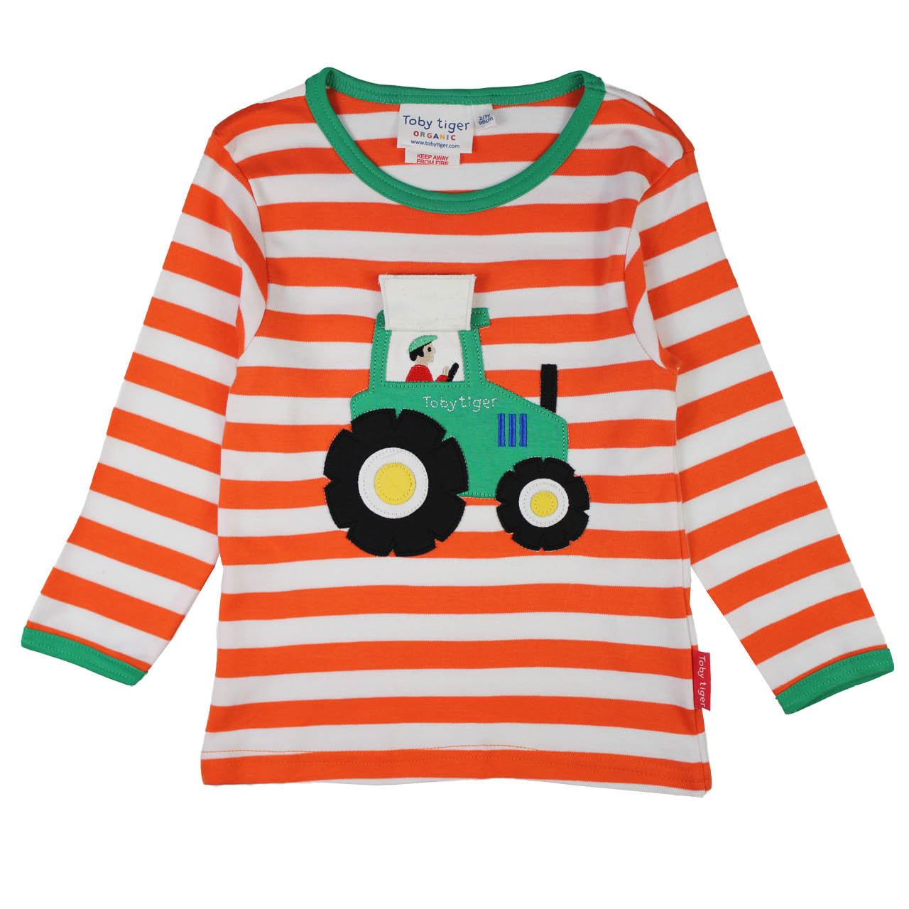 Gestreiftes Langarmshirt Traktor-Applikation
