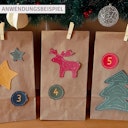 Vorschaubild Adventskalender Bastelset Elche – DIY-Kalender mit 24 Tüten & Klammern