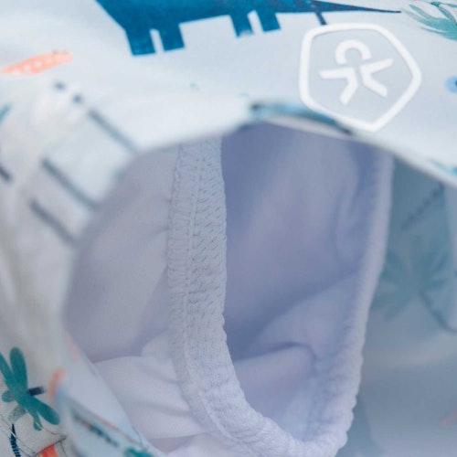 Badeshorts mit Schwimmwindel Dinos