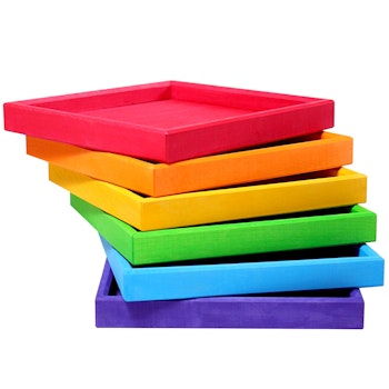 Regenbogen Holzrahmenset, 6 Stück (22,5cm)