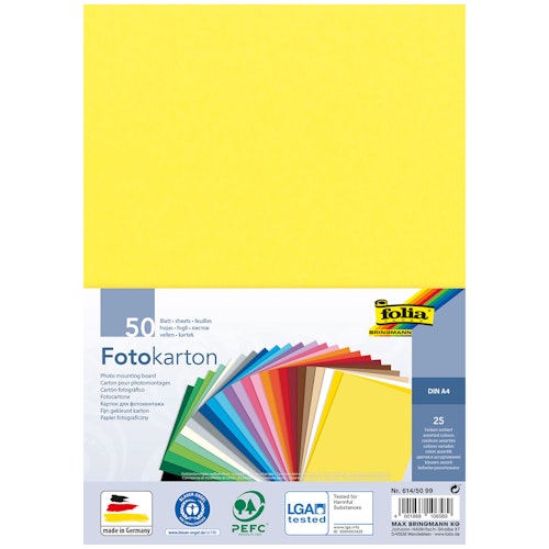 Recycelter Fotokarton bunt DIN A4 50 Blatt