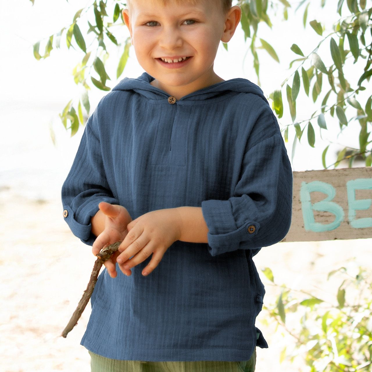 Pullover Enfant Terrible Musselin Hoodie lang