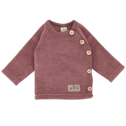 Babypullover Wollplüsch mit seitlichen Knöpfen