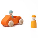 Vorschaubild Holzauto großes Cabrio orange mit 2 Männchen ab 1 Jahr