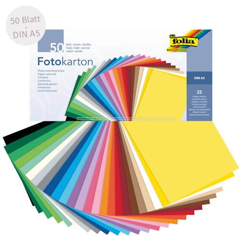 Recycelter Fotokarton bunt DIN A5 50 Blatt