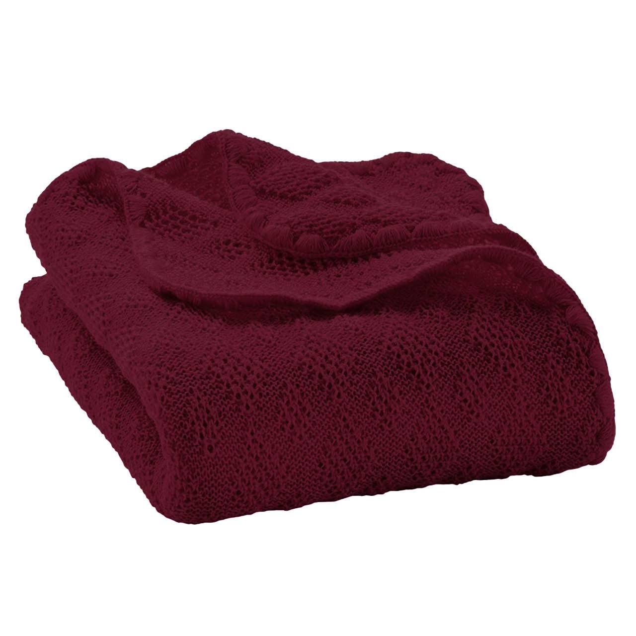 Leichte Babydecke Wolle Bio 80x100 cm cassis