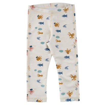 Lange UV Badeleggings Meerestiere beige