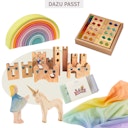 Vorschaubild Spieltuch Seide pastell Regenbogen mittel 89 x 89 cm