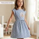 Vorschaubild Sommerkleid kurzarm blau geringelt Regenbogen