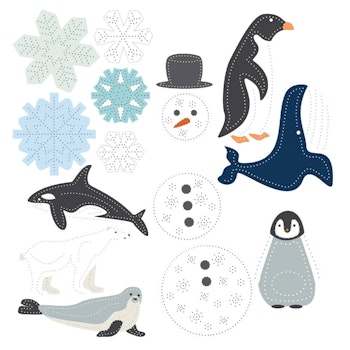 Prickelvorlagen Winter – 10 Bögen aus Recyclingpapier
