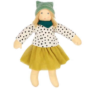 Bio Stoffpuppe Mädchen "Mascha" zum An- & Ausziehen 38 cm