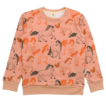 Sweatshirt rosa Pferde-Motiv