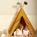 Vorschaubild Kinder Tipi Bio Baumwolle 135 x 135 x 150 cm gelb