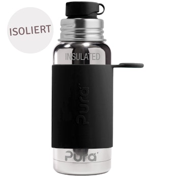 Isolierte Trinkflasche Sportverschluss 475ml schwarz