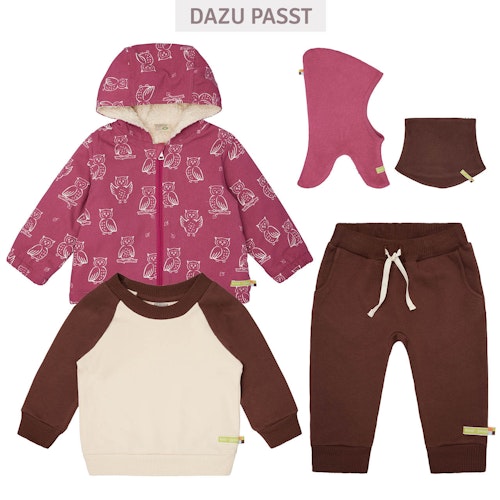 Herbstjacke Plüsch gefüttert Eulen