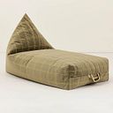 Vorschaubild Samt Sitzsack für Kinder grün-gelb - 119 x 52 x 70 cm