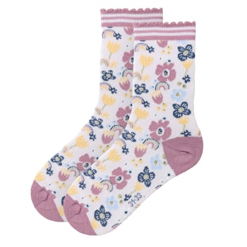 Kinder Socken Blumen blassrosa