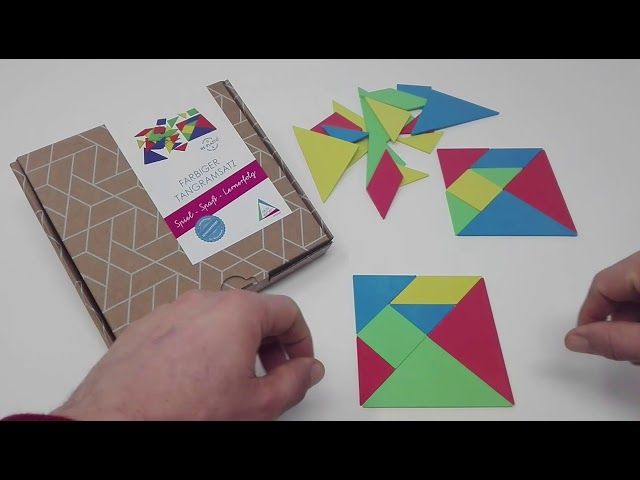 Tangramsatz - geometrische Figuren 28 Teile bunt