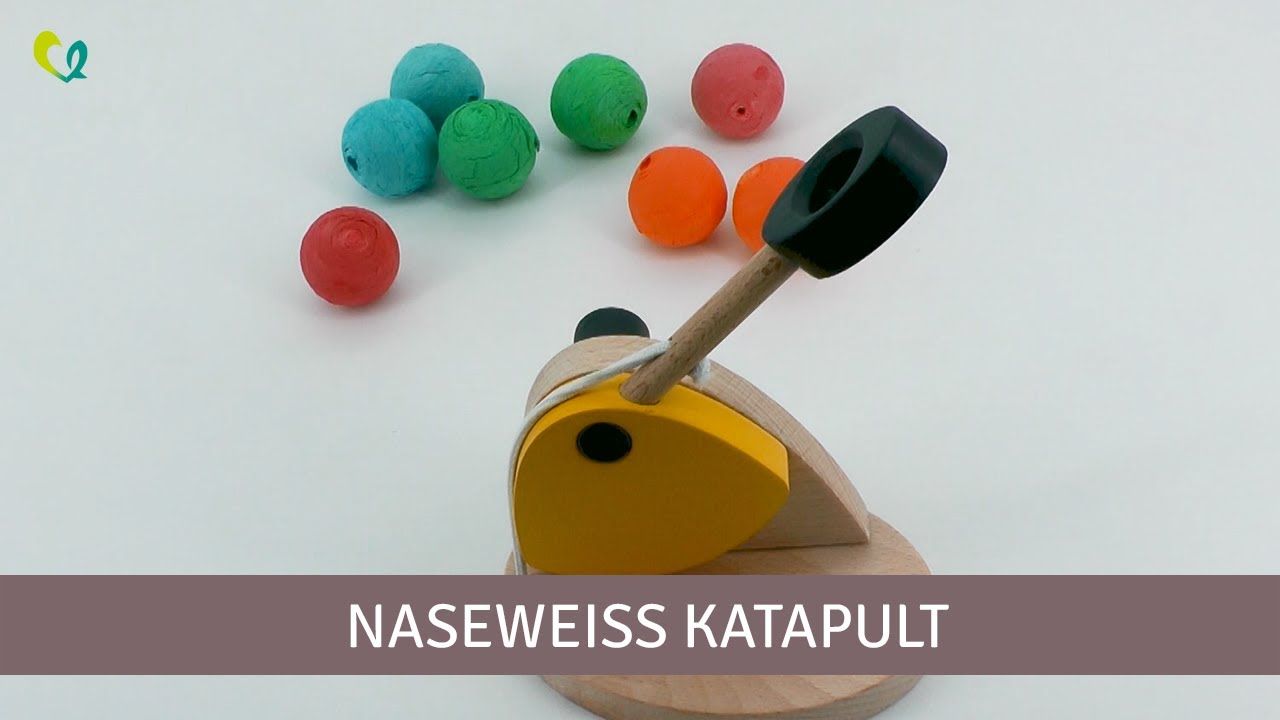 Katapult mit bunten Kugeln 10,5 x 7,5 x 14cm