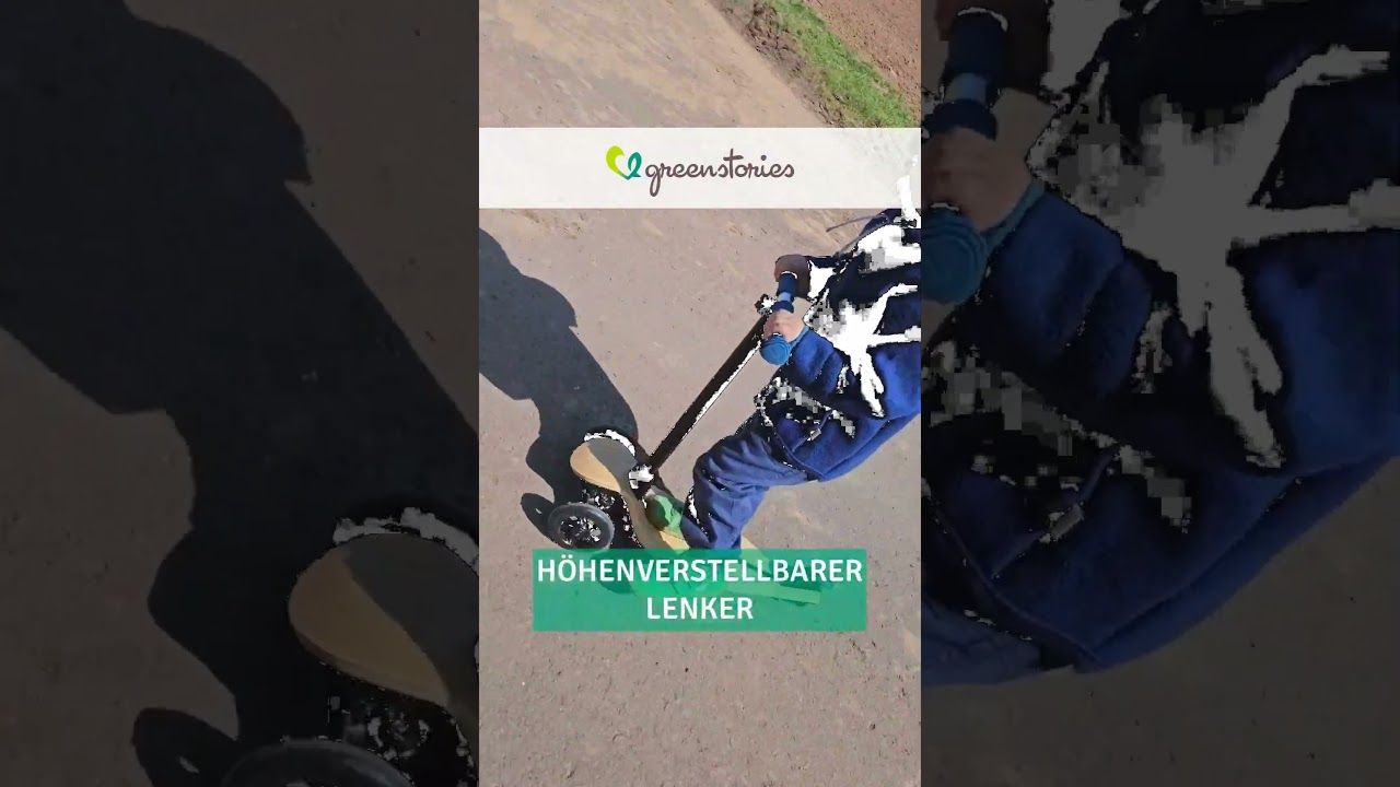 Kinderroller verstellbar aus Bambus Holz 3-10 Jahre