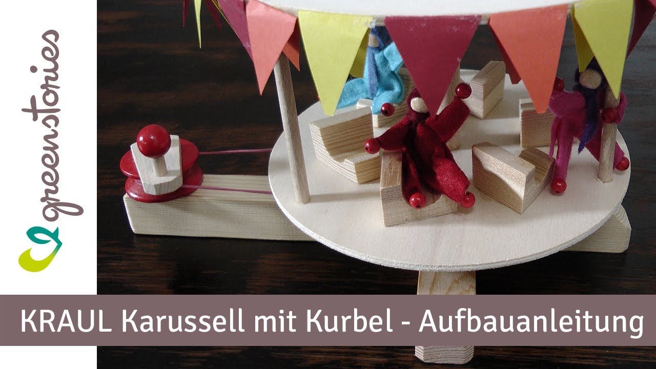 Karussell Holzbausatz mit Kurbel 28 cm