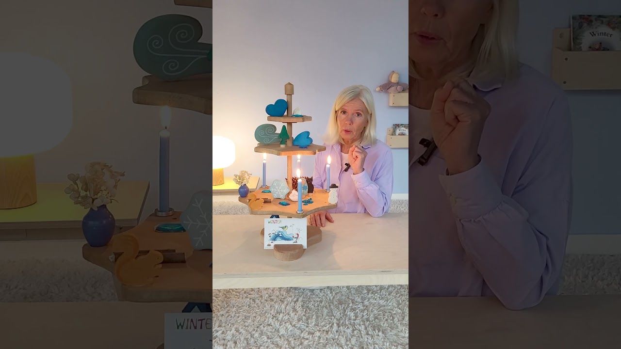 Grimms Stecker Blaue Vase Keramik für Geburtstagsring