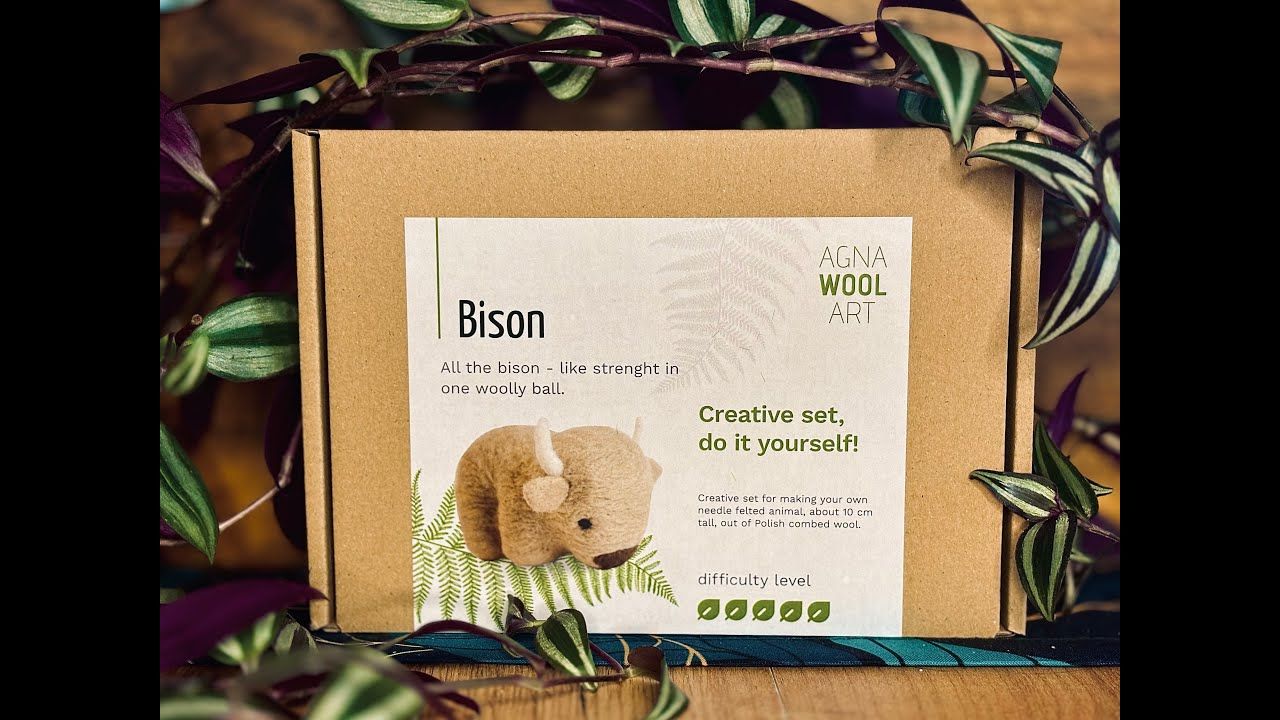 Selber filzen mit Anleitung DIY Filz Set Bison Level 5 ab 6 Jahre