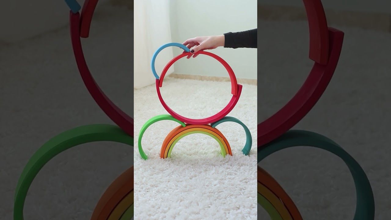 Regenbogen gross Grimms 12 teilig 35,5 cm - BUNT