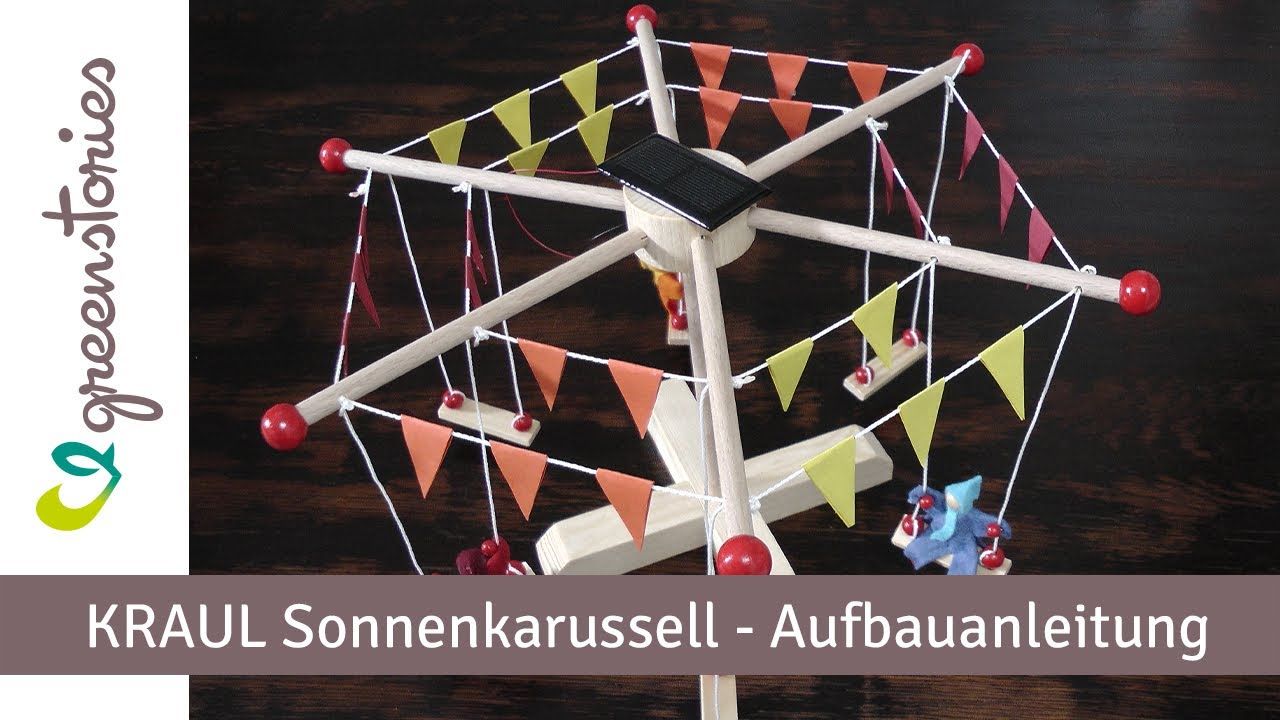 Sonnenkarussell Holzbausatz mit Solarantrieb 35 cm