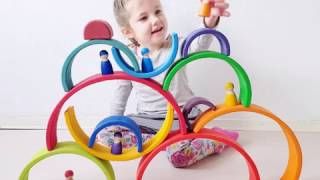 Regenbogen gross Grimms 12 teilig 35,5 cm - BUNT