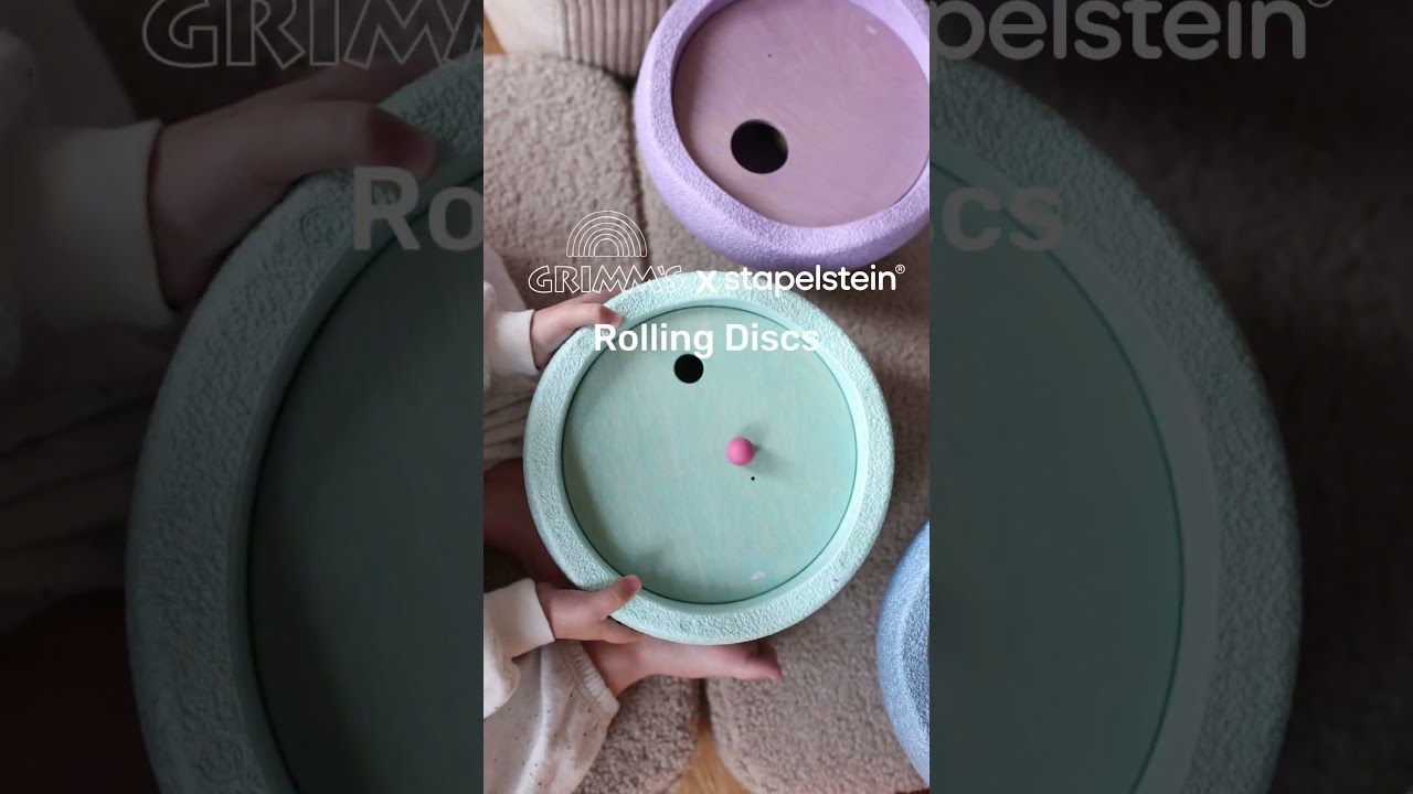 GRIMMS X Stapelstein® 3 Kullerscheiben und 3 Kugeln cold classic